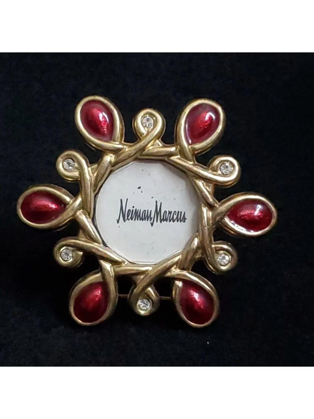 Jay Strongwater Picture Frame Mini Gold Tone Red 2 3/8